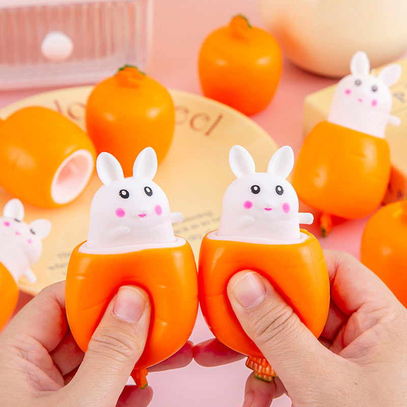 Bunny Pop-Up Squishy, Rabbit in a Carrot