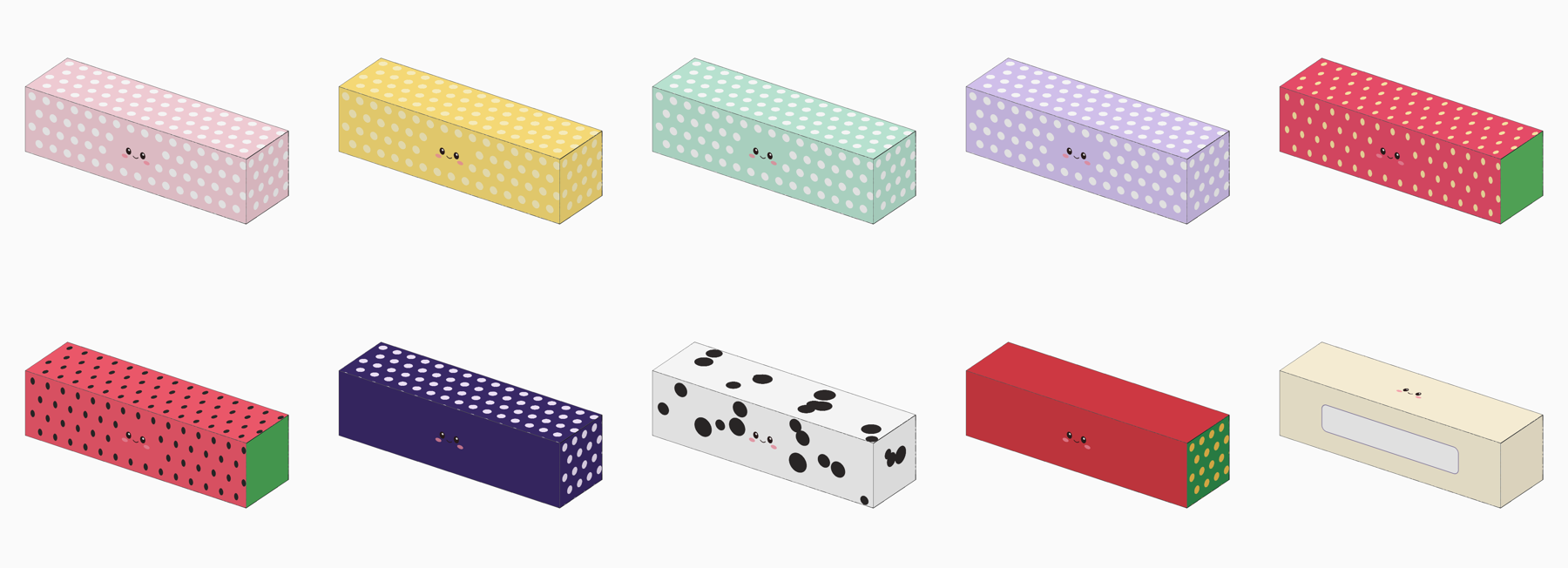 Ten butter boxes to fold