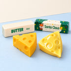 Butter squishy set – Butter & Cheese Squishy Set of 4, product photo on pastel paper