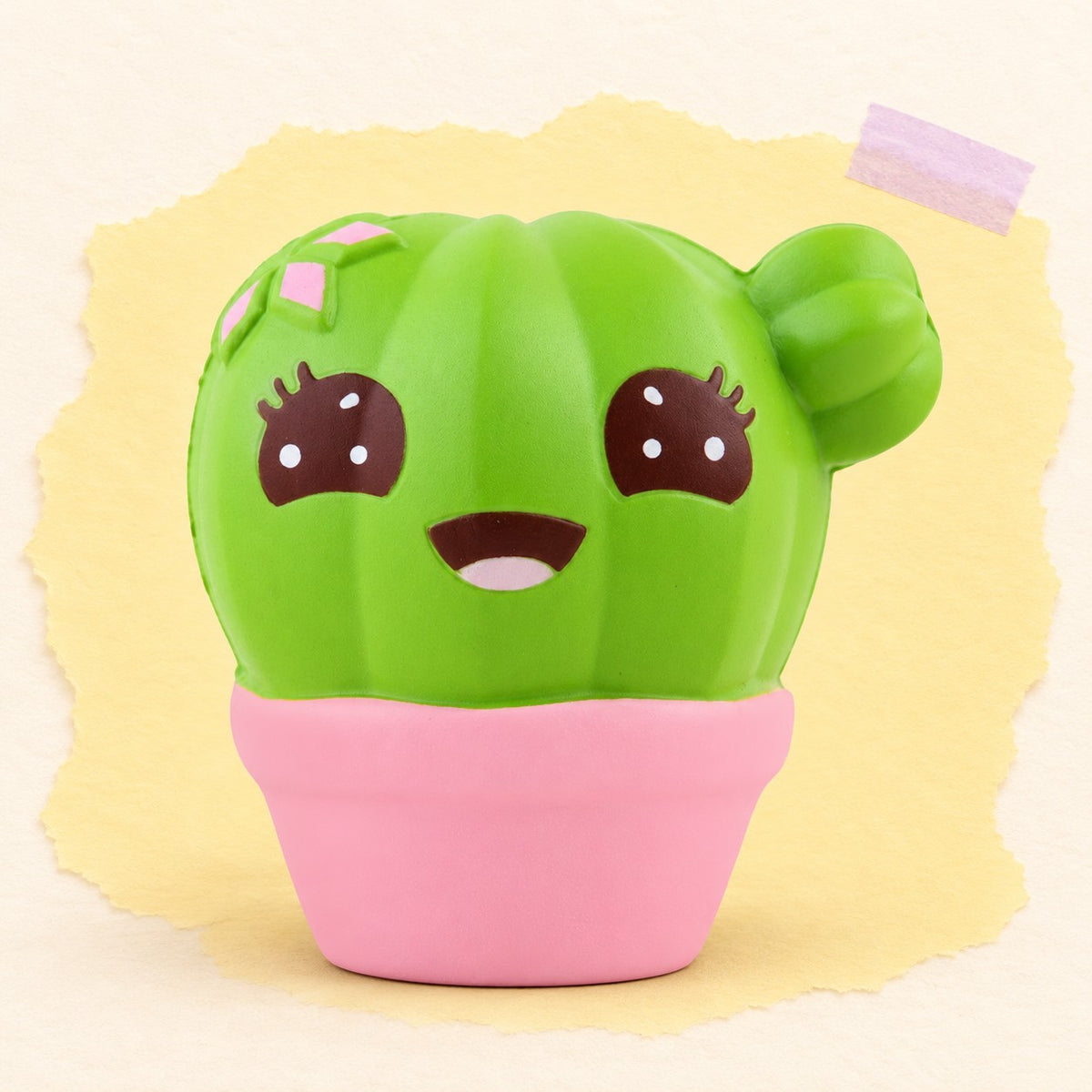 Cactus squishy jumbo – Jumbo Cactus Squishy, Kawaii, product photo on pastel paper