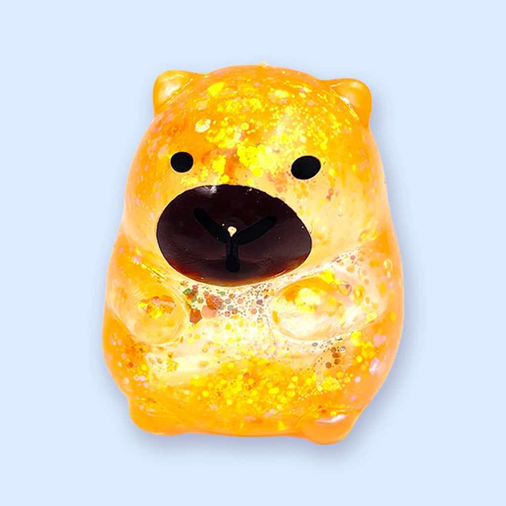 Capybara Squishy with Glitter, Sugar Style (Orange)