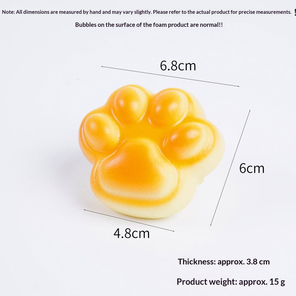 Cat Paw Bread Squishy, Golden Bun 7 cm