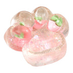 Cat Paw Squishy with Fruit and Glitter, 7 cm