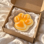 Cat paw squishy slow rising, unboxed from a parcel with tissue paper
