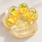 Cat paw squishy glitter (Pineapple yellow), close-up of the surface and details