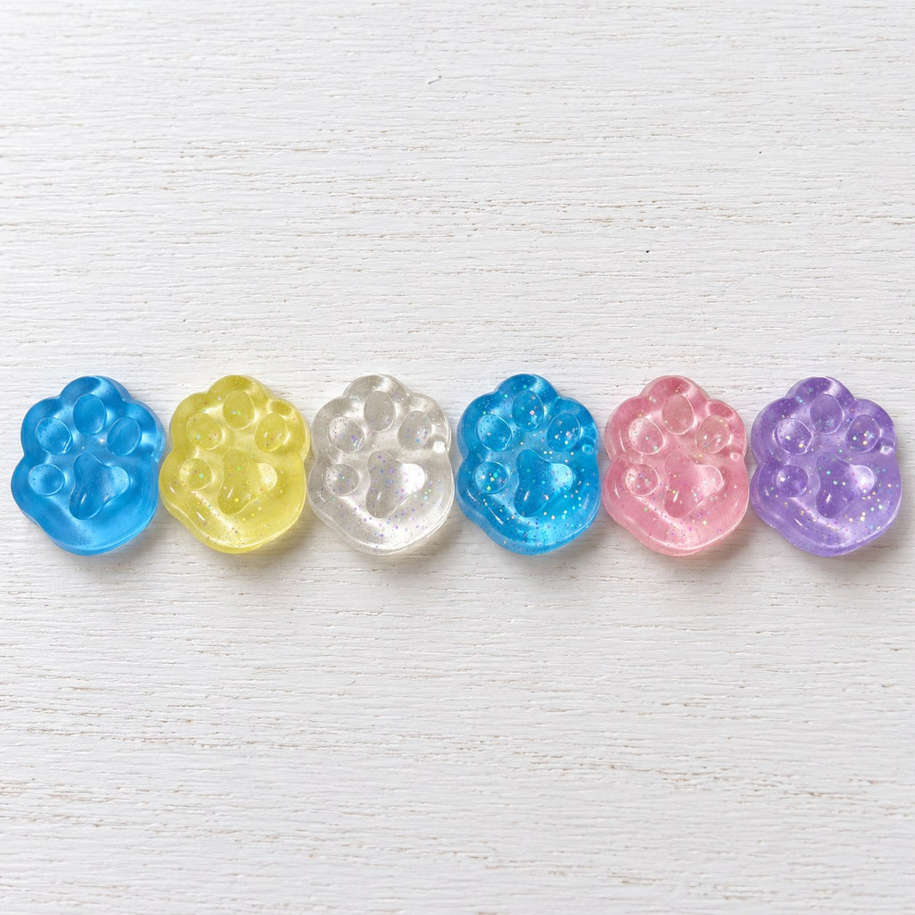 Mini Jelly Cat Paw Squishy, 4 cm, all colors side by side