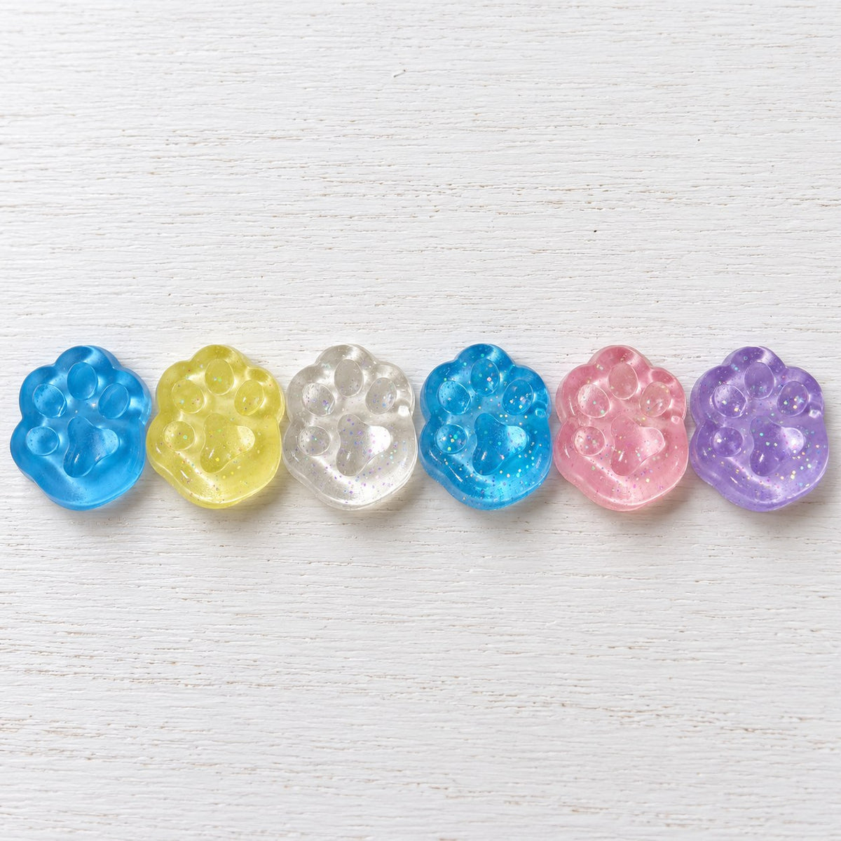 Mini Jelly Cat Paw Squishy, 4 cm, all colors side by side