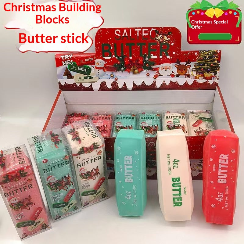 Squishy smør til jul, crispy stang i gaveæske, crunchy squishy