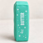 Christmas Butter Squishy, Crispy Stick in Gift Box (mint green), close-up of the surface and details