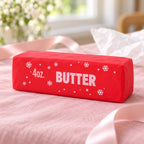 Christmas Butter Squishy, Crispy Stick in Gift Box (red), as a small gift next to a wrapped box