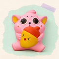 Chubby cat squishy slow rising – Chubby Cat Squishy with Acorn, Slow Rising, product photo on pastel paper