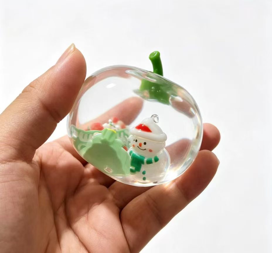 Squishy juleæble, klar med snemand indeni, gelé squishy