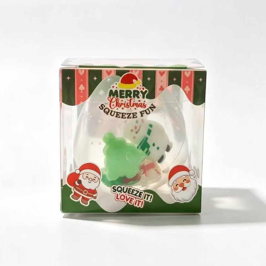 Squishy juleæble, klar med snemand indeni, gelé squishy