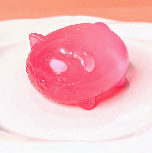 Squishy galaretkowy kotek, przezroczysty gniotek, squishy galaretka