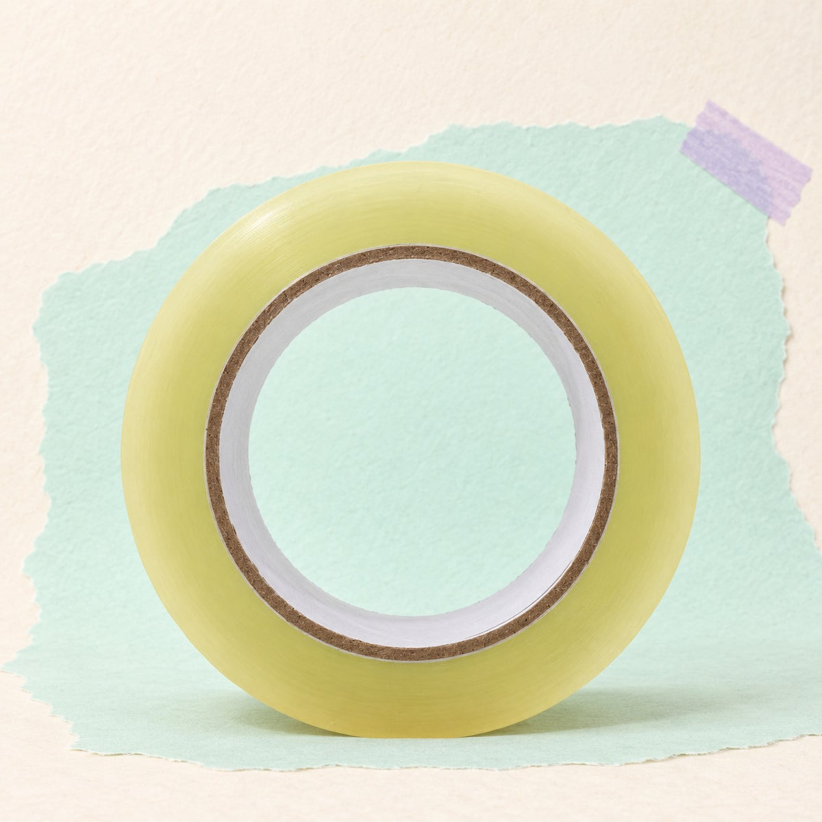 Clear tape squishy paper – Wide Clear Tape for Paper Squishies, 5.5 cm, product photo on pastel paper