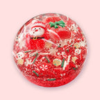 Lot de 5 squishies de Noël: Squishy huile de coco boule de Noël en boîte cadeau, 6,5 cm (Père Noël, rouge)