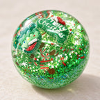 Christmas ball squishy coconut oil (Snowflake, green), close-up of the surface and details