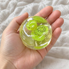 Fruit squishy (Kiwi), held toward the camera, first-person view