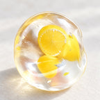Fruit squishy coconut oil (Lemon), close-up of the surface and details