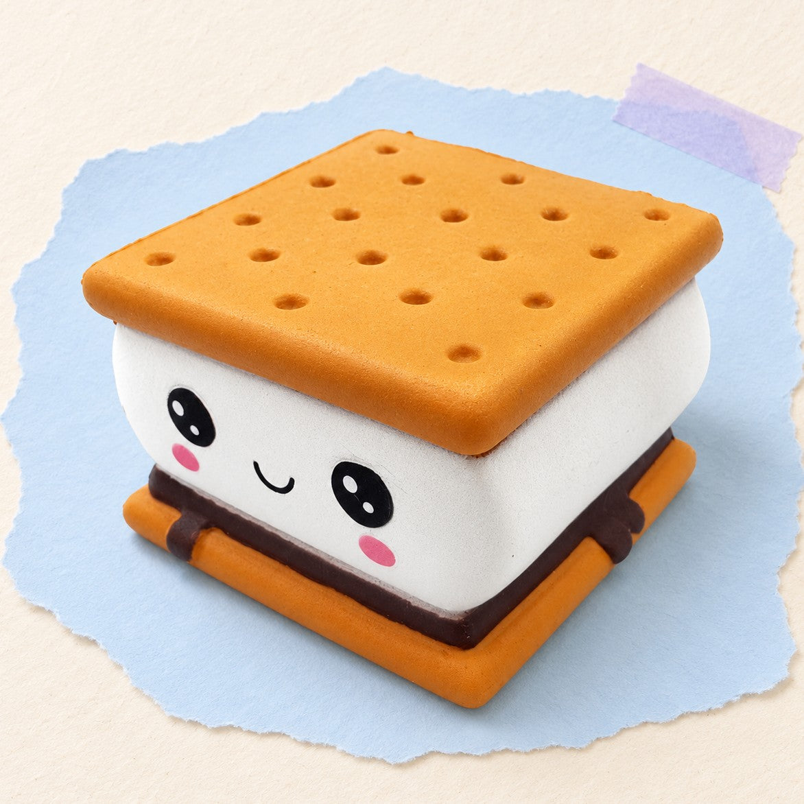 Cookie squishy jumbo – Jumbo Cookie Sandwich Squishy, Kawaii, product photo on pastel paper