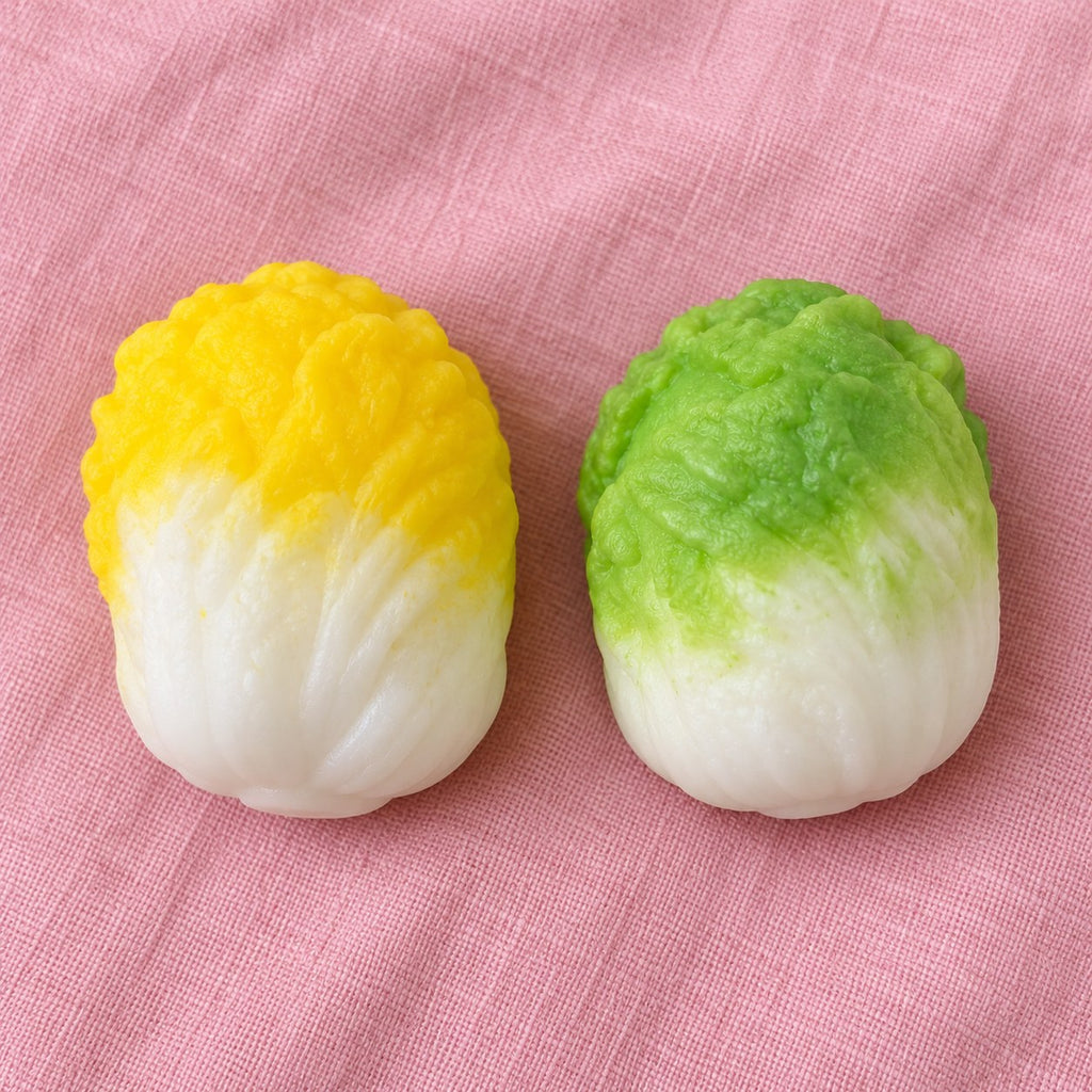 Crunchy Cabbage Squishy, Handmade, all colors side by side