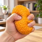Crunchy Croquette Squishy, Handmade, being squeezed by hand, soft and squishy