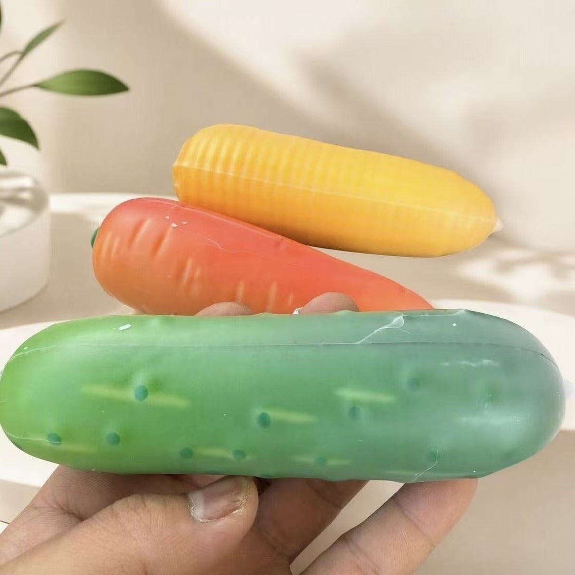 Crunchy Cucumber Squishy, Crispy PU Vegetable