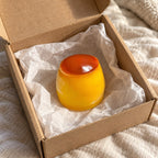 Pudding squishy crunchy, unboxed from a parcel with tissue paper