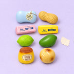 Crunchy squishy set – Crunchy Squishy Set, 8 Handmade Pieces, product photo on pastel paper