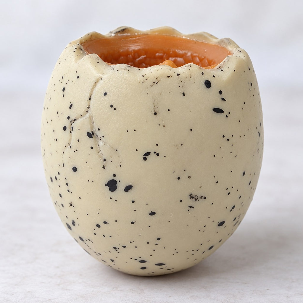 Dinosaur egg squishy baby dino pops out, close-up of the surface and details