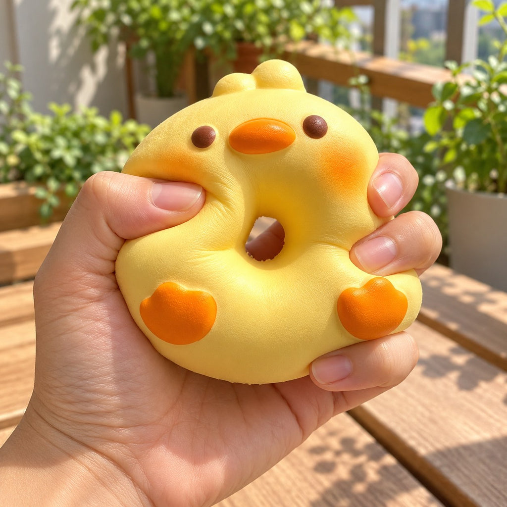 Squishy dónut cerdito o pato, pan flotador, apretado con la mano, suave y blandito