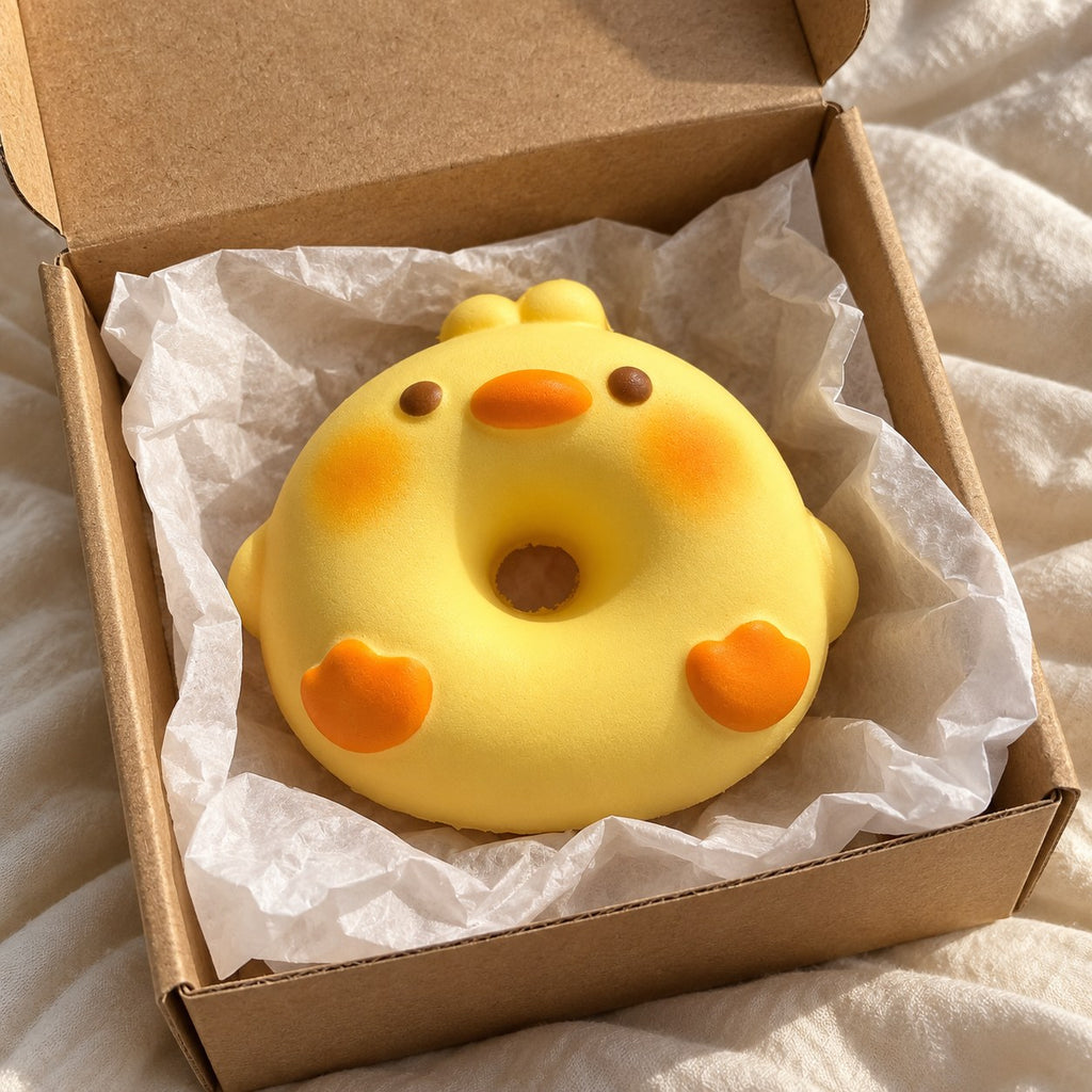 Pig squishy slow rising (Duck), unboxed from a parcel with tissue paper
