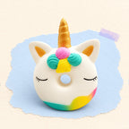 Donut squishy scented – Unicorn Donut Squishy, Slow Rising and Scented, product photo on pastel paper