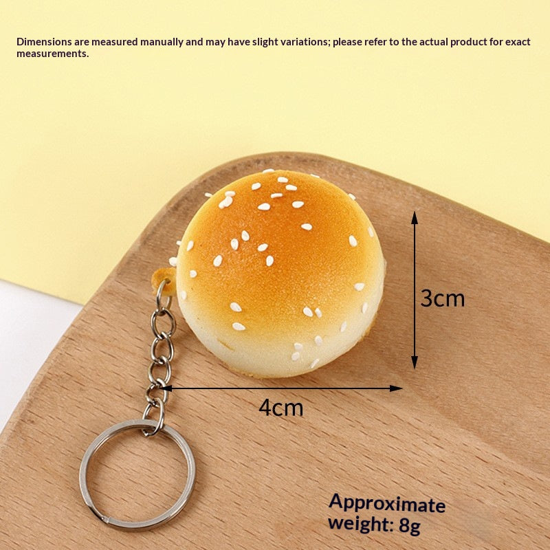 Squishy Keychain, Bread Bun Slow Rising, 4 or 7 cm