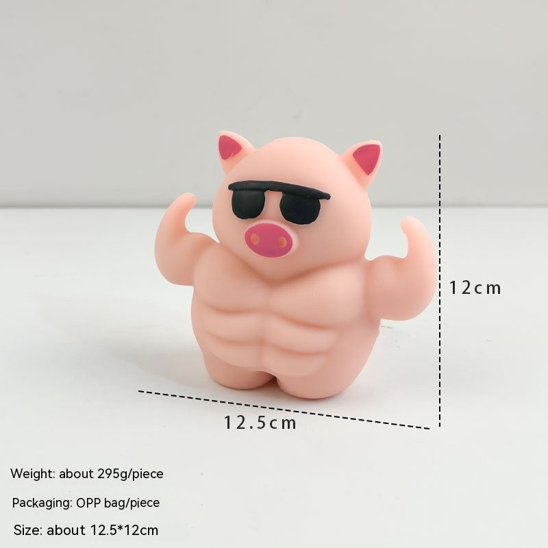 Squishy umięśniona świnka w okularach, 12,5 cm, squishy zwierzątko