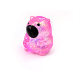 Squishy capibara con glitter, stile sugar, squishy gelatinoso