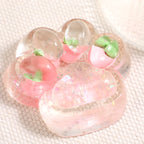 Cat Paw Squishy with Fruit and Glitter, 7 cm