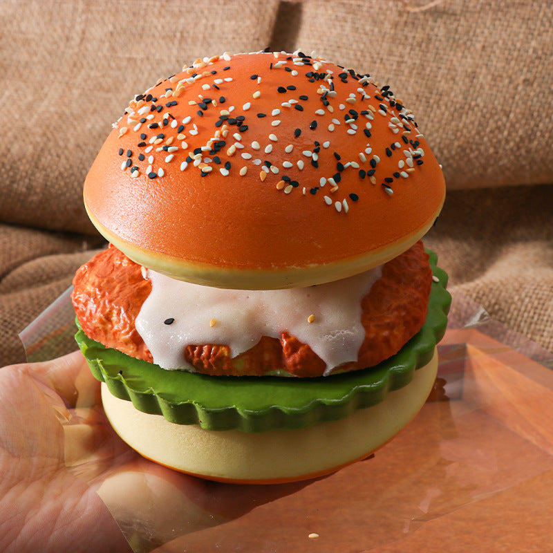 Burger Squishy with Fried Egg, Take Apart, Slow Rising