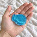 Fish squishy (Blue), held toward the camera, first-person view
