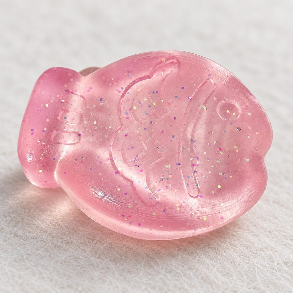 Mini Jelly Fish Squishy, 6 cm (Pink glitter), close-up of the glitter