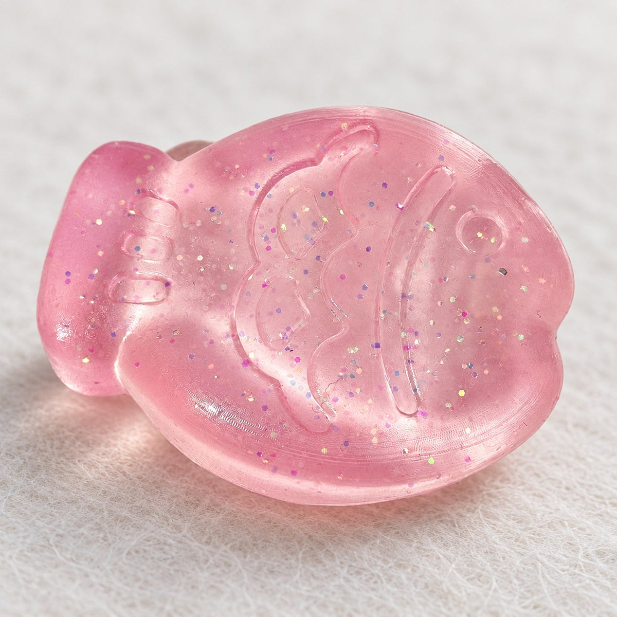 Mini Jelly Fish Squishy, 6 cm (Pink glitter), close-up of the glitter