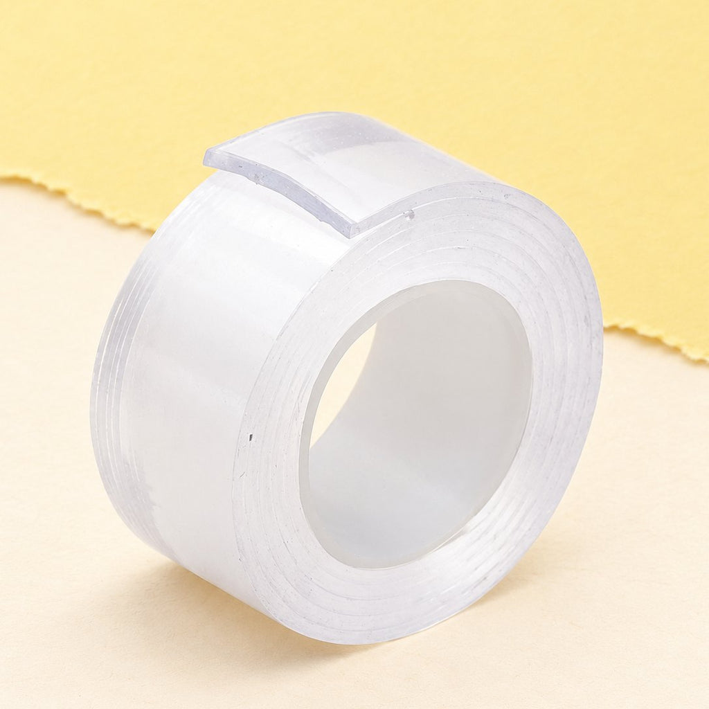 Fita nano squishy transparente, com 3 cm de largura, sobre papel cor pastel