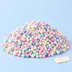 Foam beads squishy paper – Pastel Foam Beads as Filling for Paper Squishies, 100 g, product photo on pastel paper
