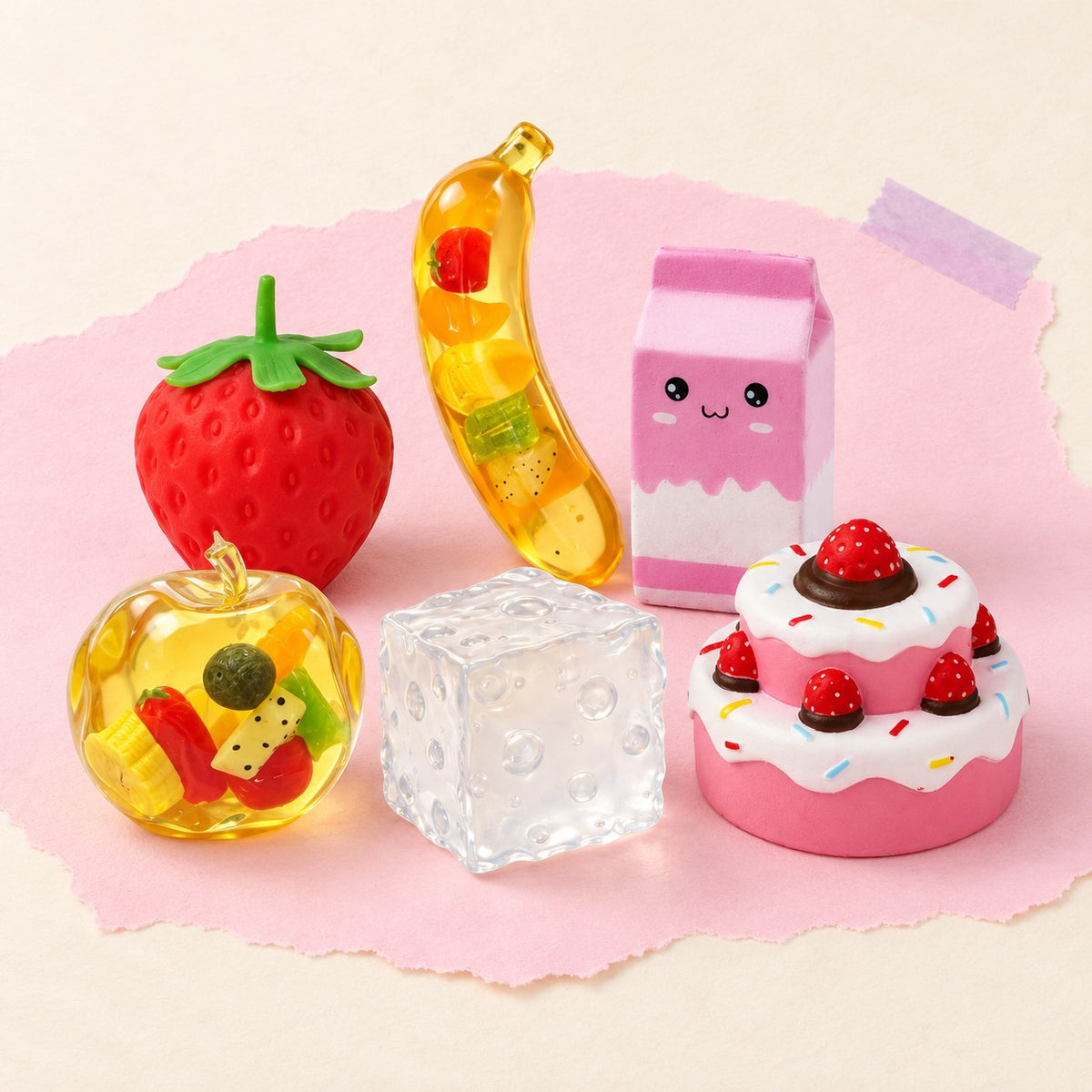 Giant box squishy jumbo, product photo on pastel paper
