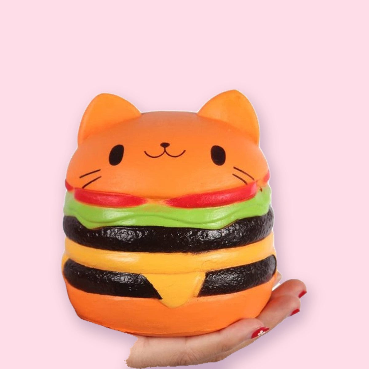 Squishy gigante hambúrguer gato, laranja