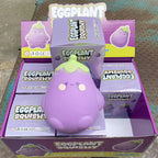 Squishy melanzana jumbo, faccina kawaii, squishy gigante