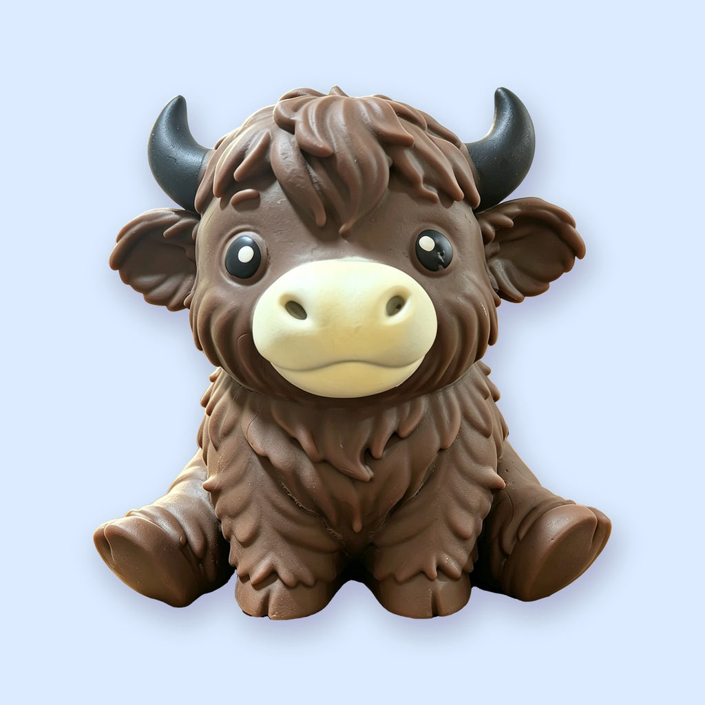 Jumbo Highland Cow Squishy, Soft TPR (Dark Brown)