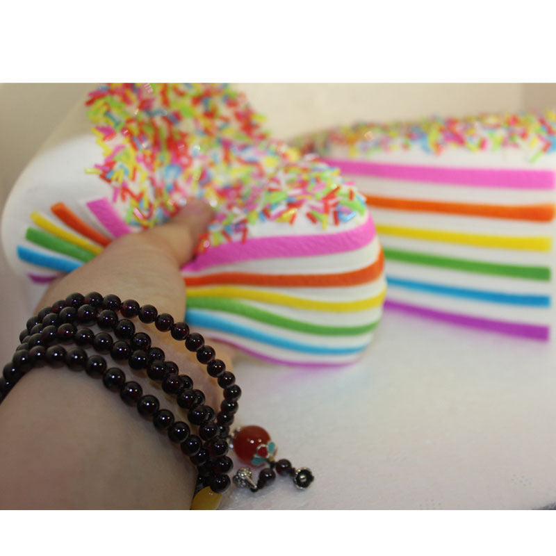 Jumbo Rainbow Cake Squishy, Layer Slice 15 cm – Rainbow sprinkles