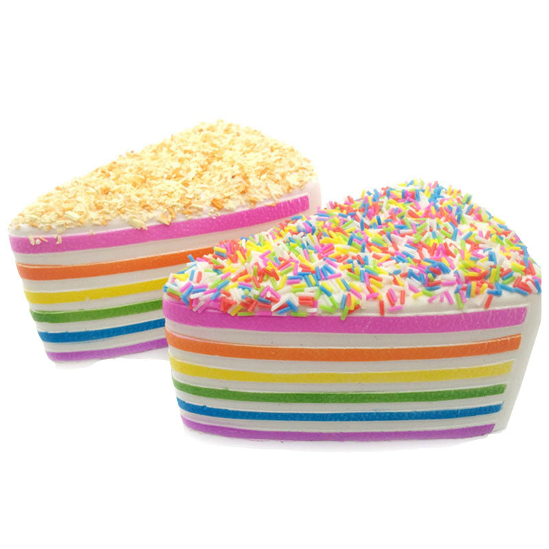 Jumbo Regenbogen-Kuchen Squishy, Tortenstück 15 cm