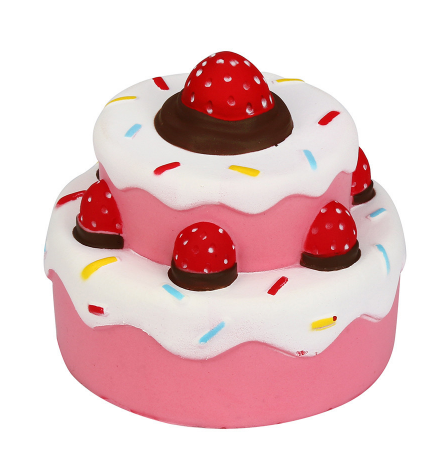 Squishy gigante de tarta de fresa, slow rising